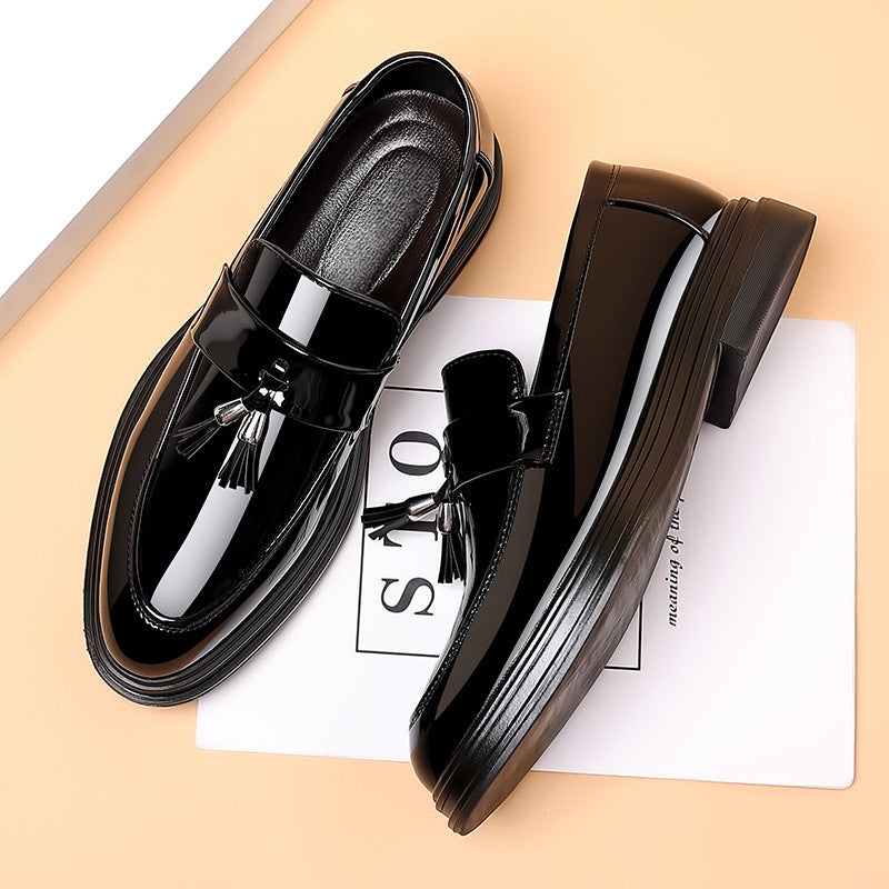 Herre Loafers Med Kvaster - Slip-On Sko Med Lakfinish Og Afrundet Tå