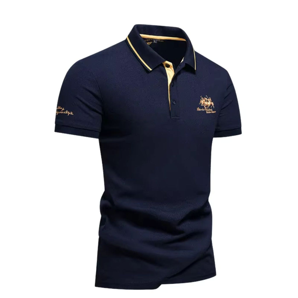 Herre Poloshirt - Korte Ærmer Med Broderet Brystmotiv