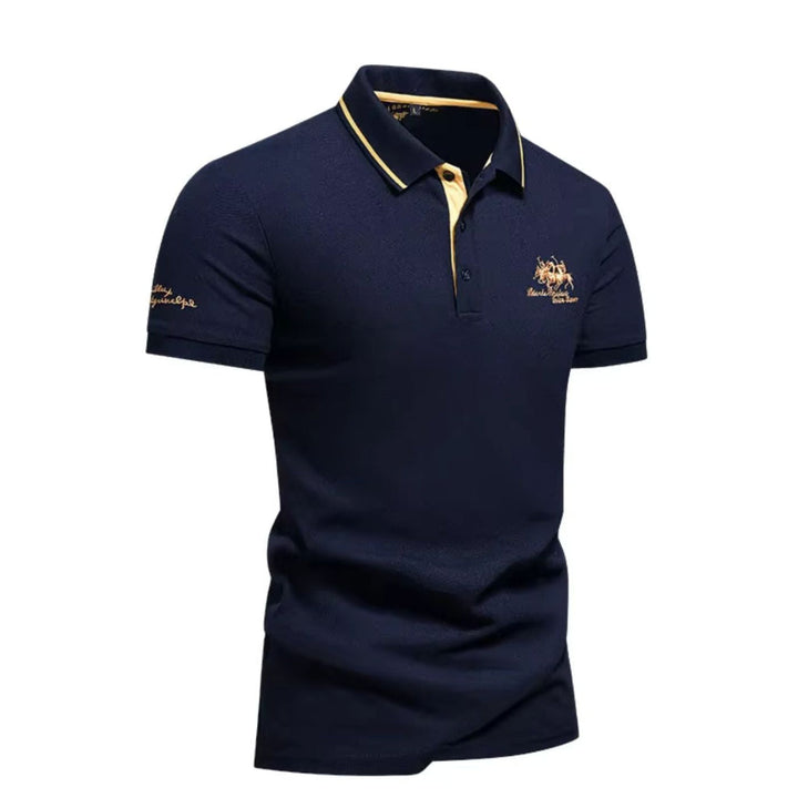 Herre Poloshirt - Korte Ærmer Med Broderet Brystmotiv