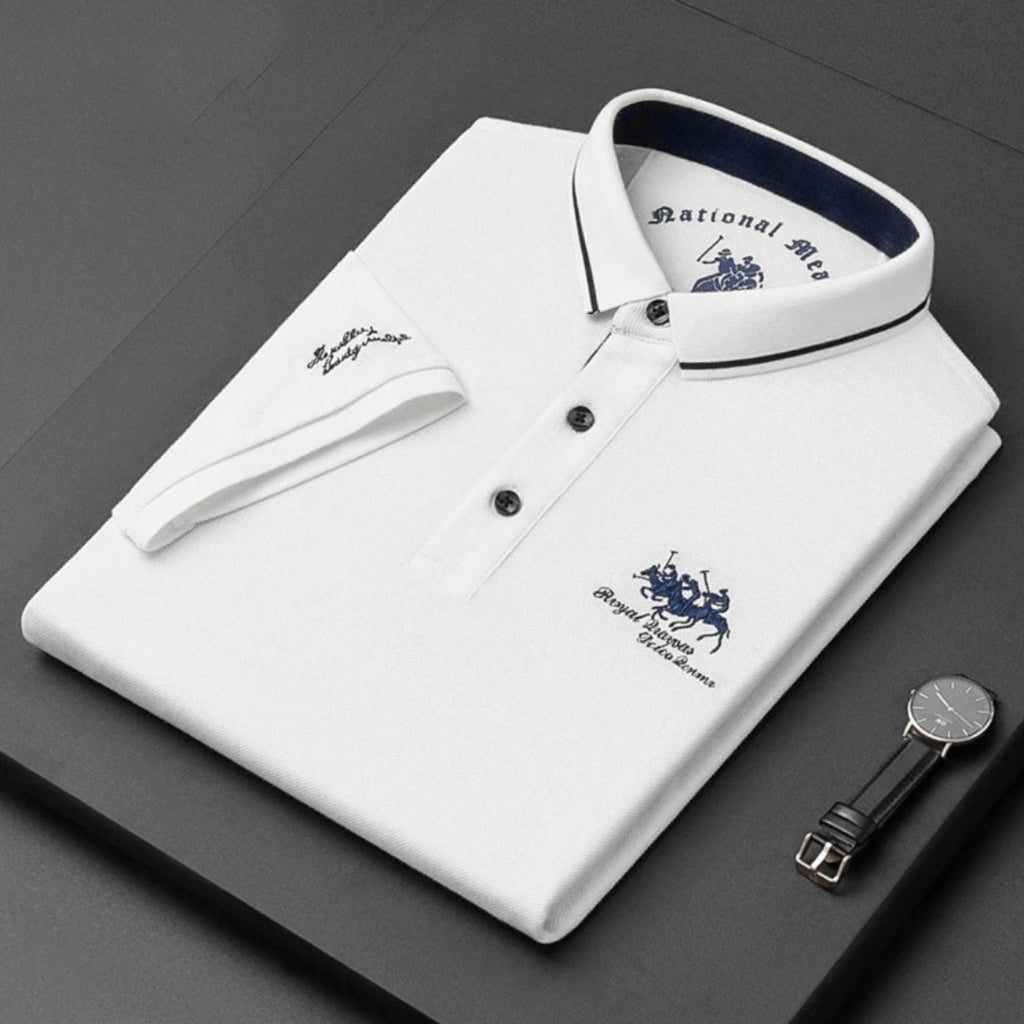 Herre Poloshirt - Korte Ærmer Med Broderet Brystmotiv