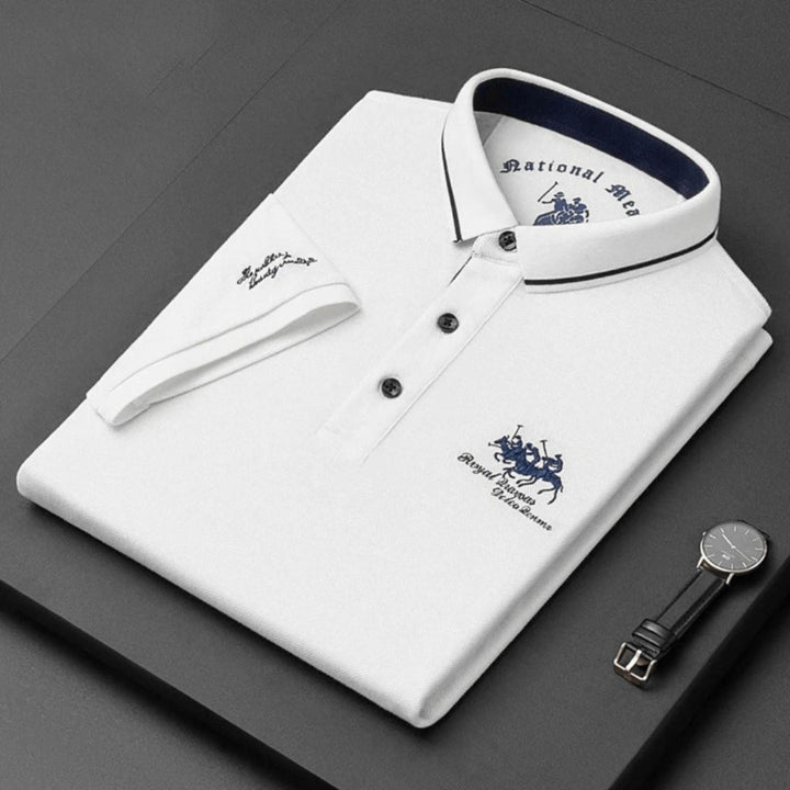 Herre Poloshirt - Korte Ærmer Med Broderet Brystmotiv