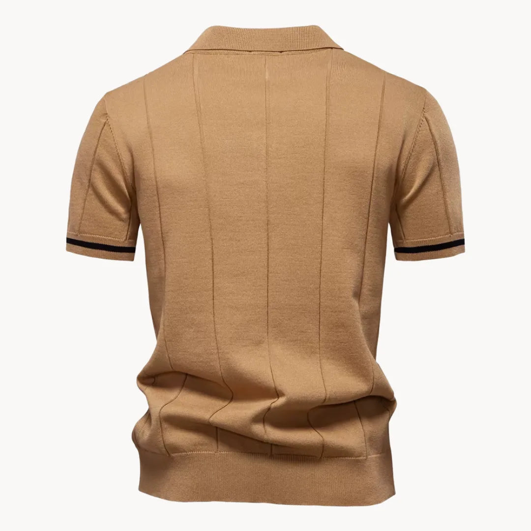 Herre Poloshirt - Kvart Lynlås Og Korte Ærmer