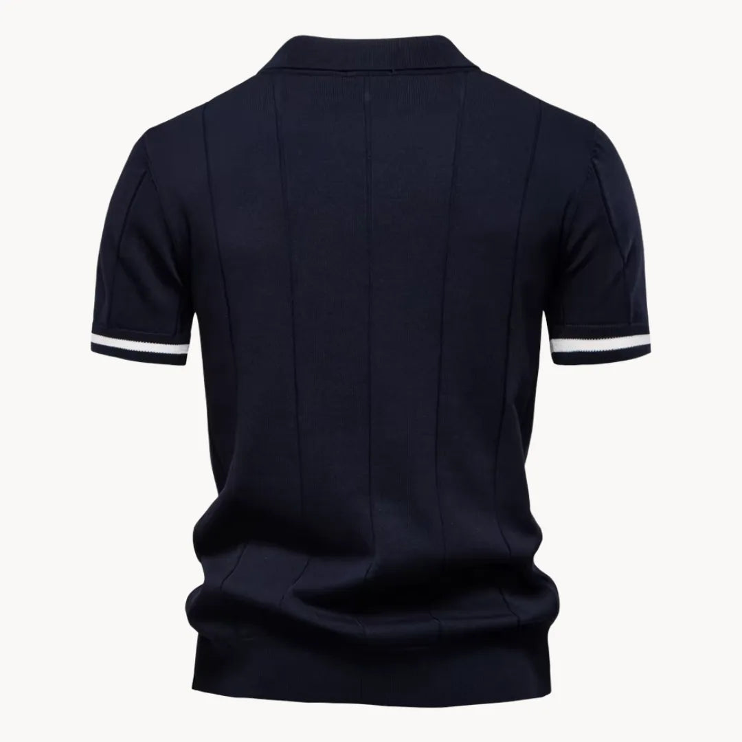 Herre Poloshirt - Kvart Lynlås Og Korte Ærmer