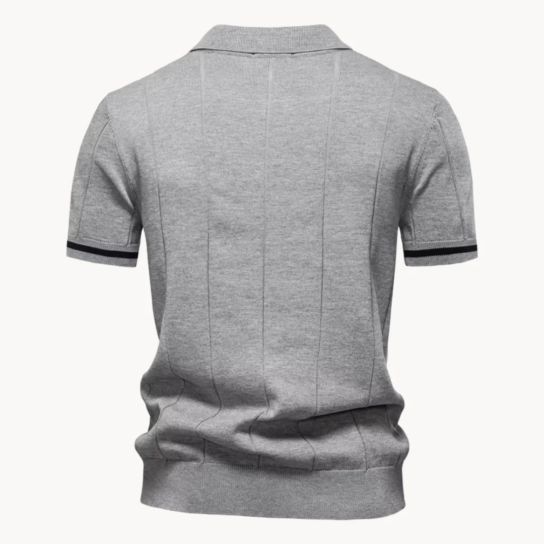 Herre Poloshirt - Kvart Lynlås Og Korte Ærmer