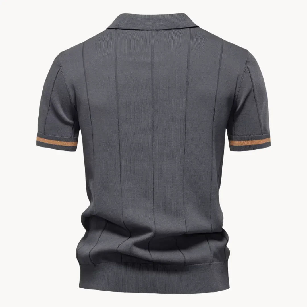 Herre Poloshirt - Kvart Lynlås Og Korte Ærmer