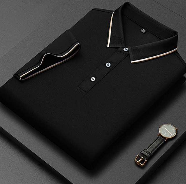 Herre Poloshirt Med Korte Ærmer - Krave Med Kontrastkant