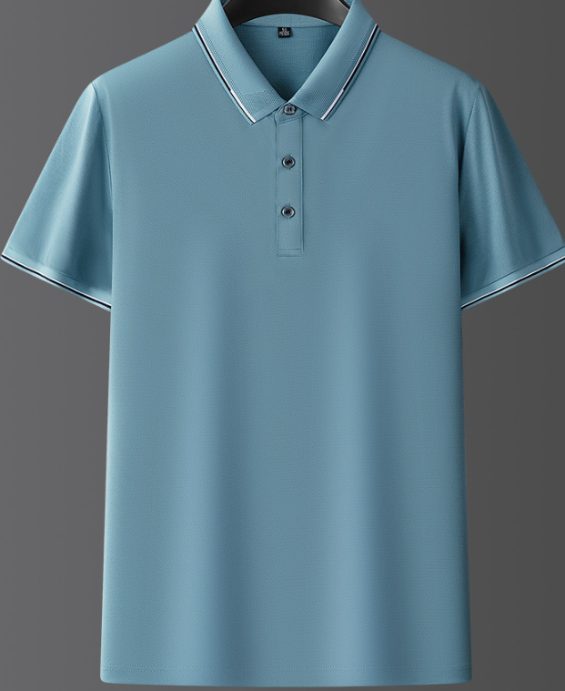 Herre Poloshirt Med Korte Ærmer - Krave Med Kontrastkant