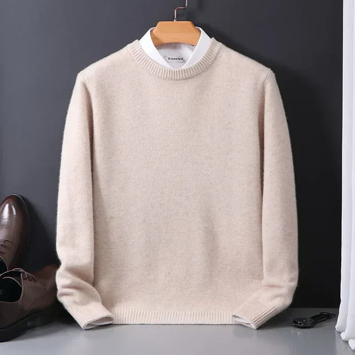 Herre Pullover Med Rund Hals - Langærmet Med Ribkanter