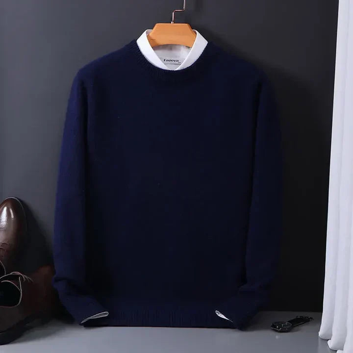Herre Pullover Med Rund Hals - Langærmet Med Ribkanter