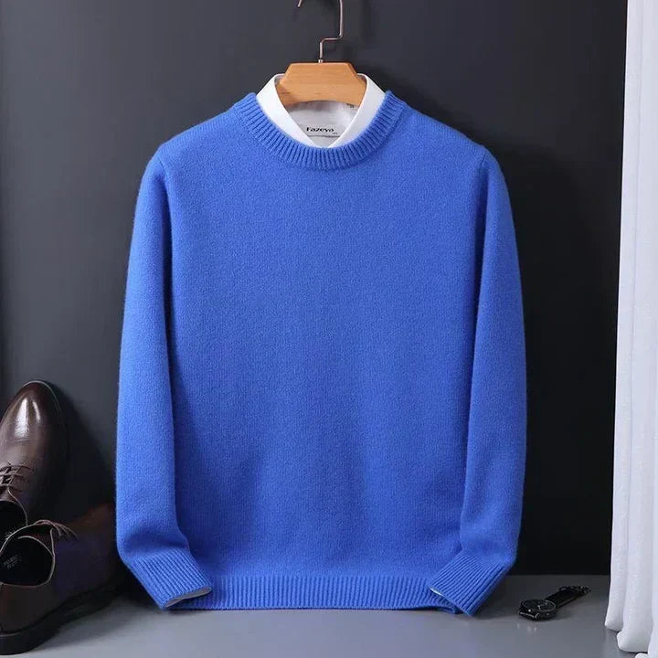 Herre Pullover Med Rund Hals - Langærmet Med Ribkanter