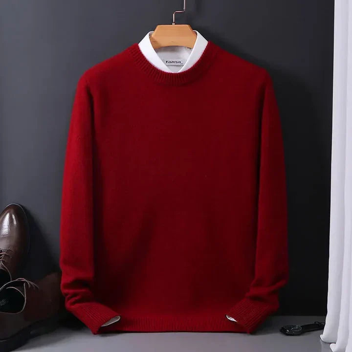 Herre Pullover Med Rund Hals - Langærmet Med Ribkanter