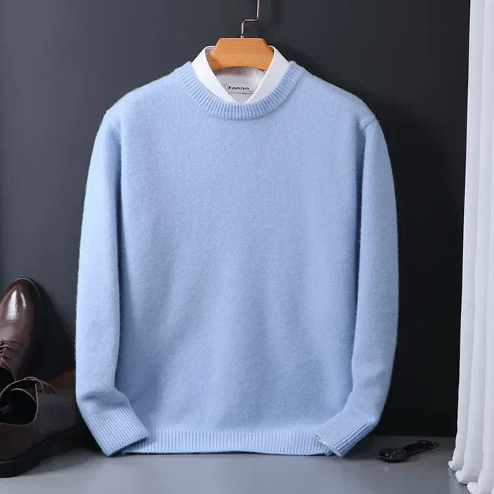 Herre Pullover Med Rund Hals - Langærmet Med Ribkanter