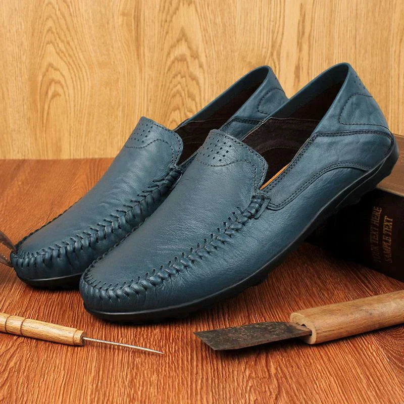 Herre Slip-On Sko - Mokkasinsko Med Synlige Sømme
