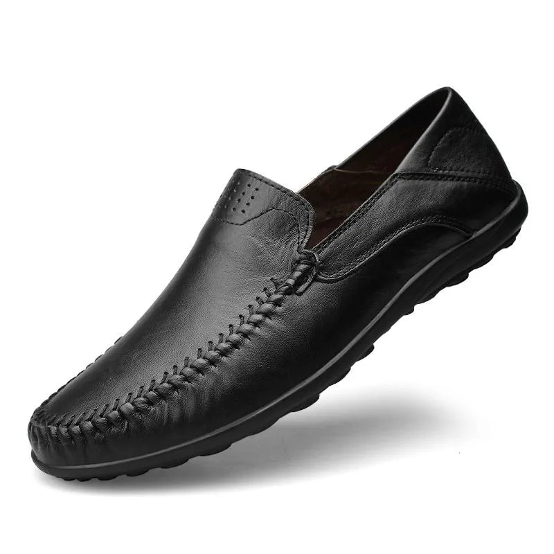 Herre Slip-On Sko - Mokkasinsko Med Synlige Sømme