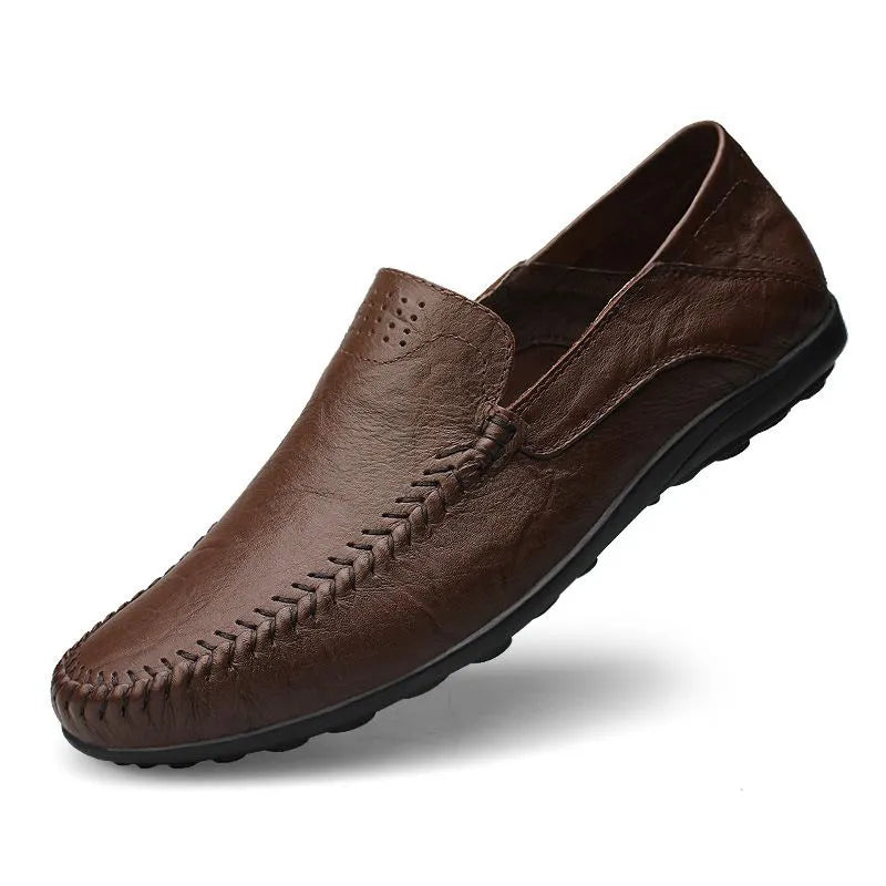 Herre Slip-On Sko - Mokkasinsko Med Synlige Sømme