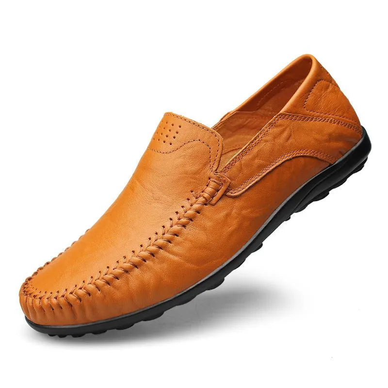 Herre Slip-On Sko - Mokkasinsko Med Synlige Sømme