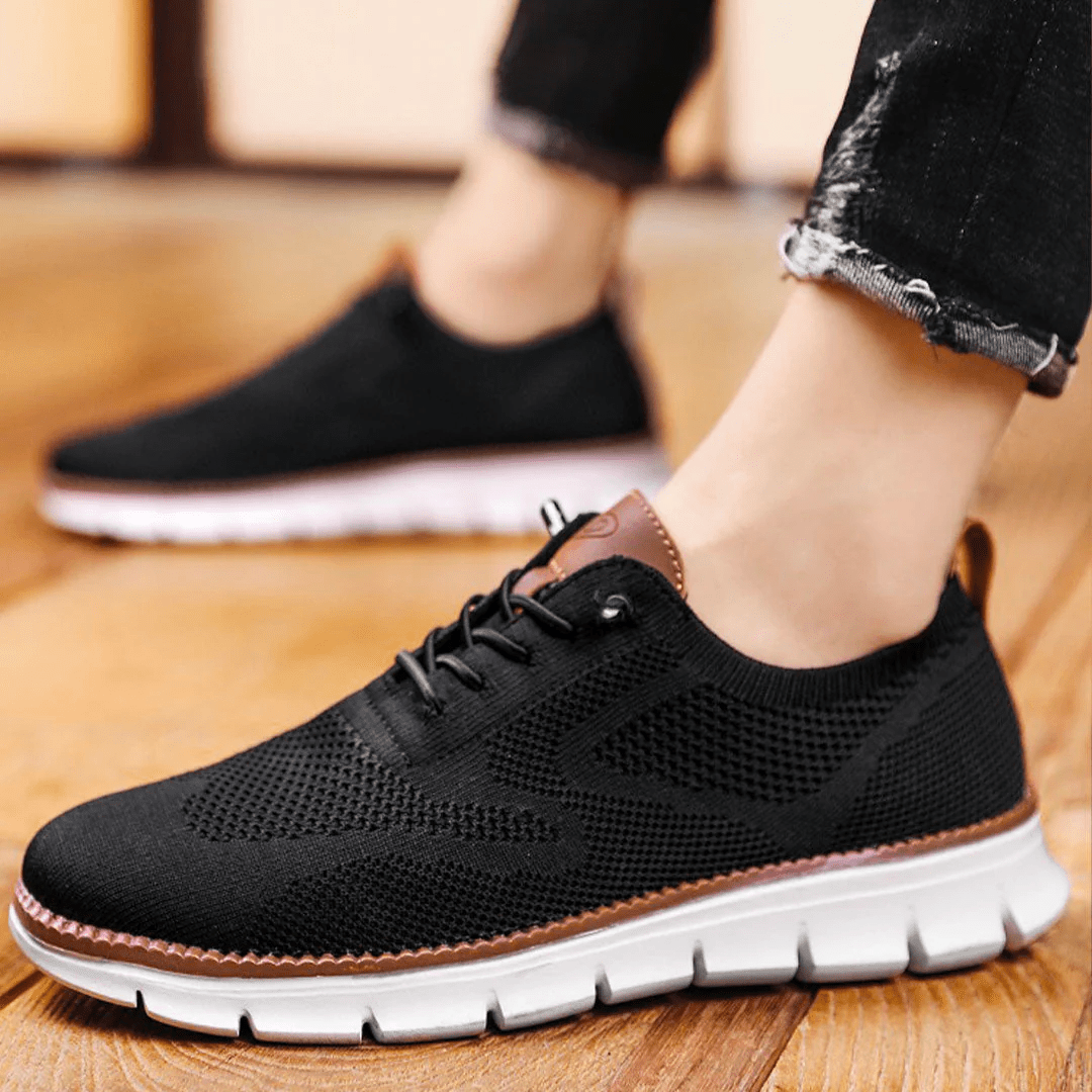 Herre Sneakers - Lave Sneakers Med Snørebånd Og Segmenteret Sål