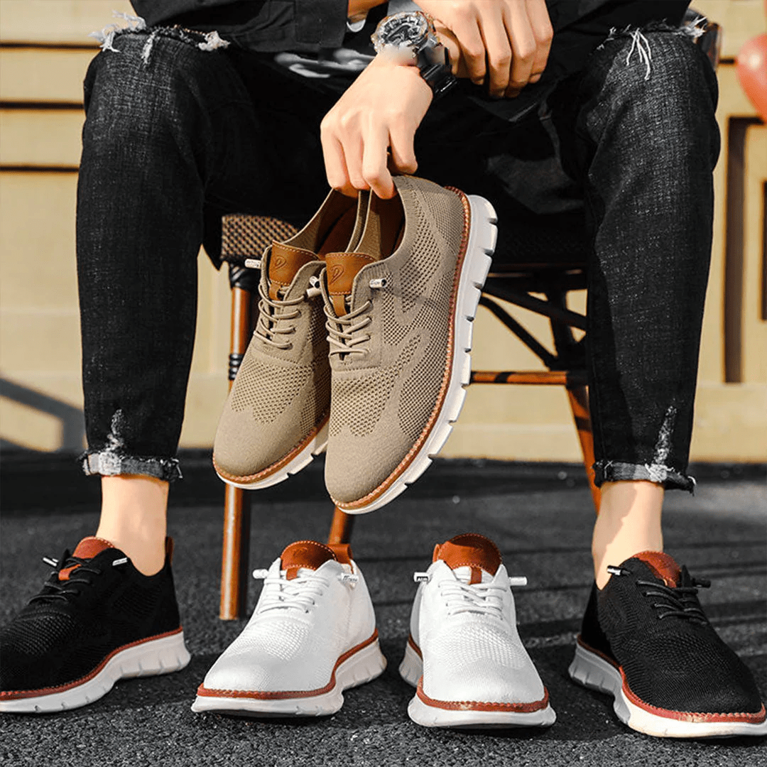 Herre Sneakers - Lave Sneakers Med Snørebånd Og Segmenteret Sål
