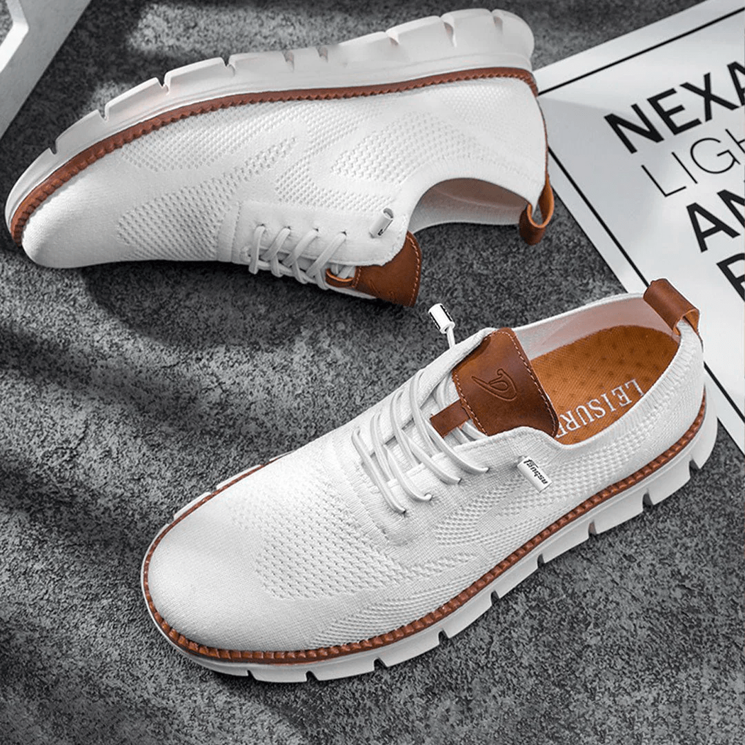 Herre Sneakers - Lave Sneakers Med Snørebånd Og Segmenteret Sål