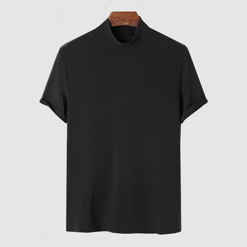 Herre T-shirt med Korte Ærmer - Mock Neck