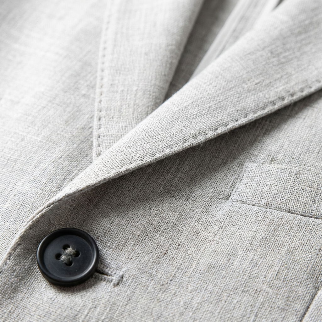 Herre To-Delt Meleret Jakkesæt - Blazer Med Revers, To Knapper Og Habitbukser