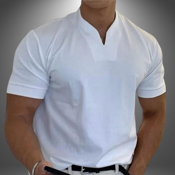 Herre V-Hals T-Shirt - Kort Ærme