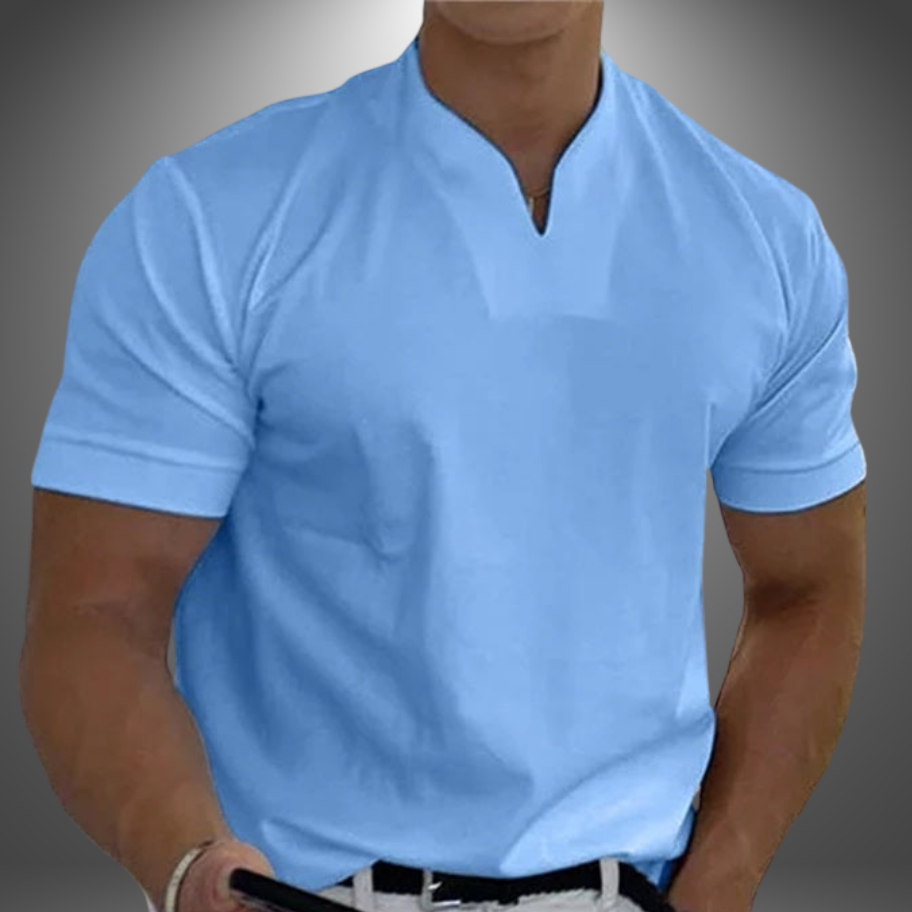 Herre V-Hals T-Shirt - Kort Ærme