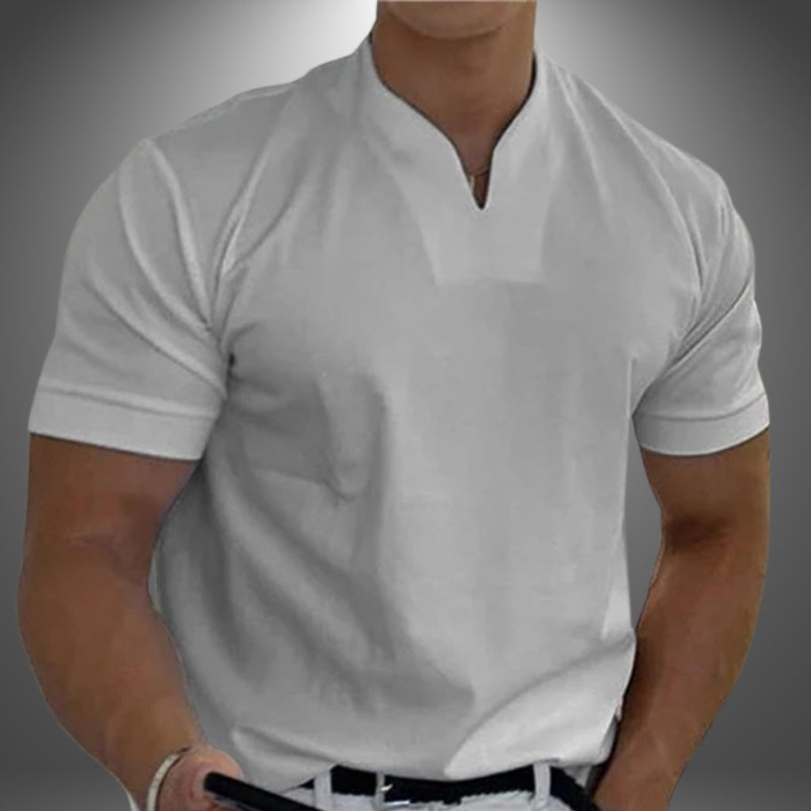 Herre V-Hals T-Shirt - Kort Ærme