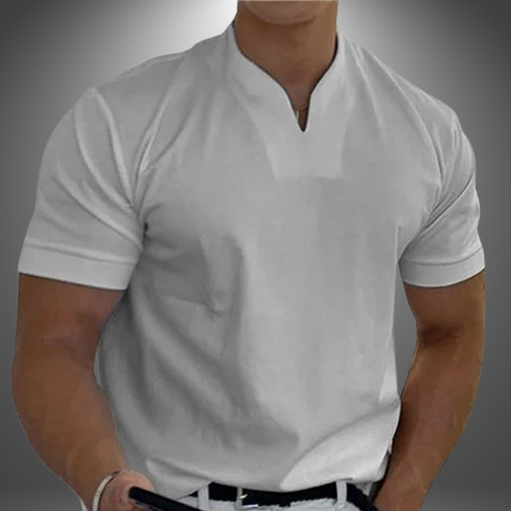 Herre V-Hals T-Shirt - Kort Ærme