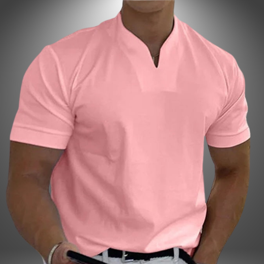 Herre V-Hals T-Shirt - Kort Ærme