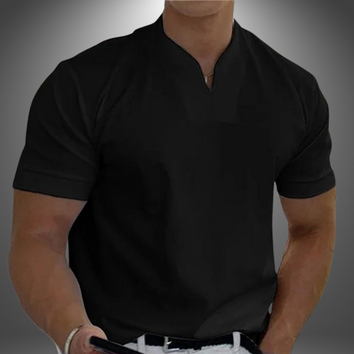 Herre V-Hals T-Shirt - Kort Ærme