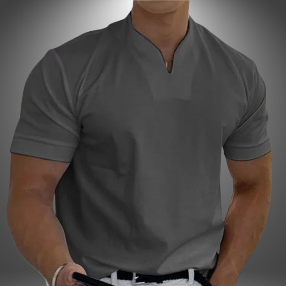 Herre V-Hals T-Shirt - Kort Ærme