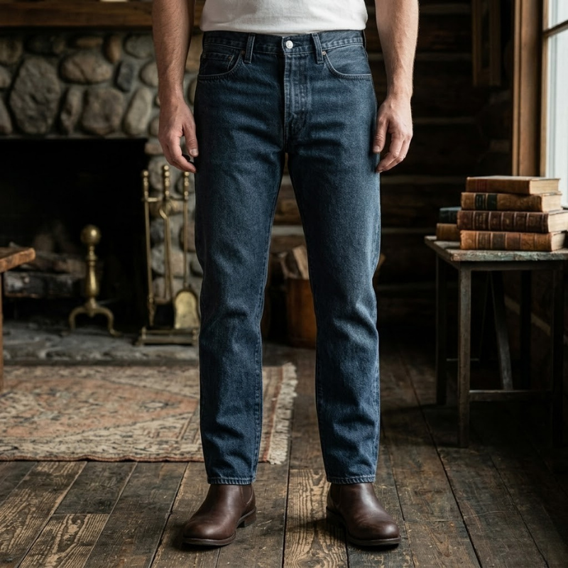 Jeans med lige pasform og lommer denim pants