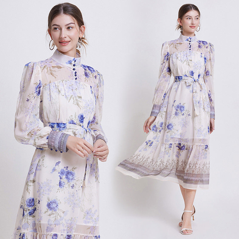 ZEHLIA – ELEGANT BLOMSTRET CHIFFONKJOLE 0