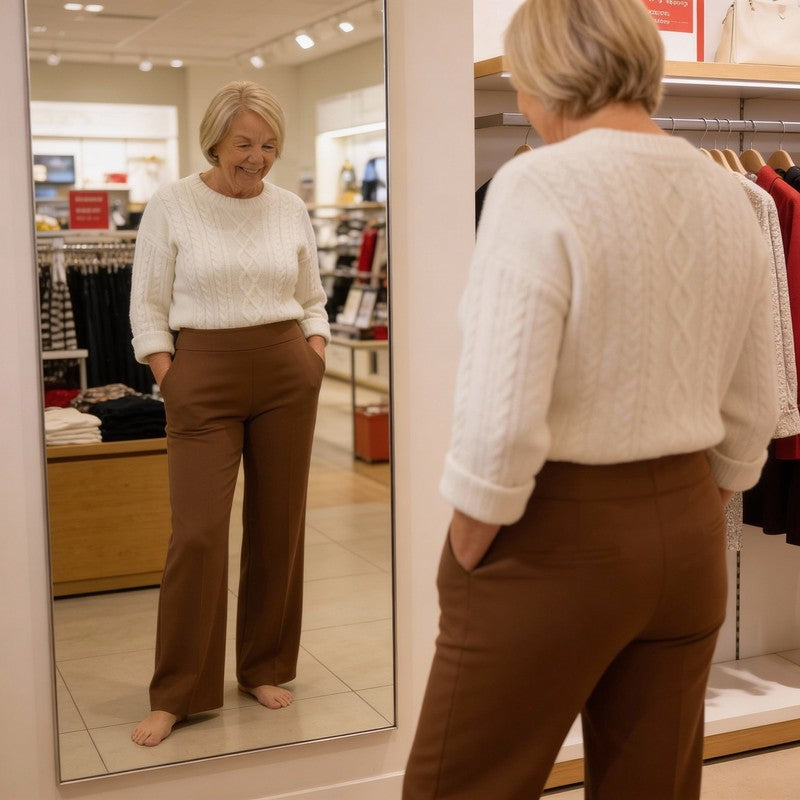 Dame Bukser Wide Leg med Høj Talje