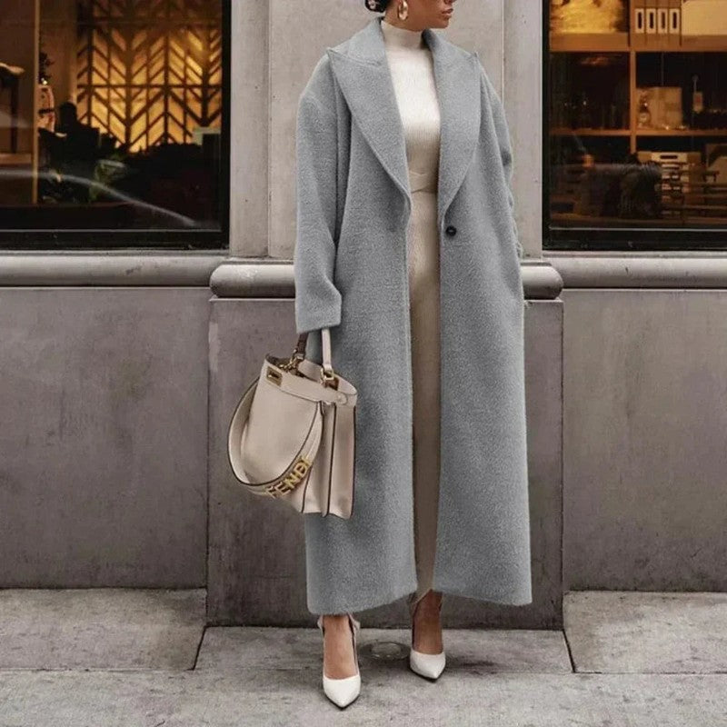 Dame Lang Vinterfrakke - Oversized Silhuet