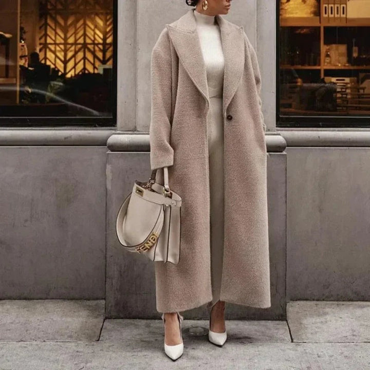 Dame Lang Vinterfrakke - Oversized Silhuet