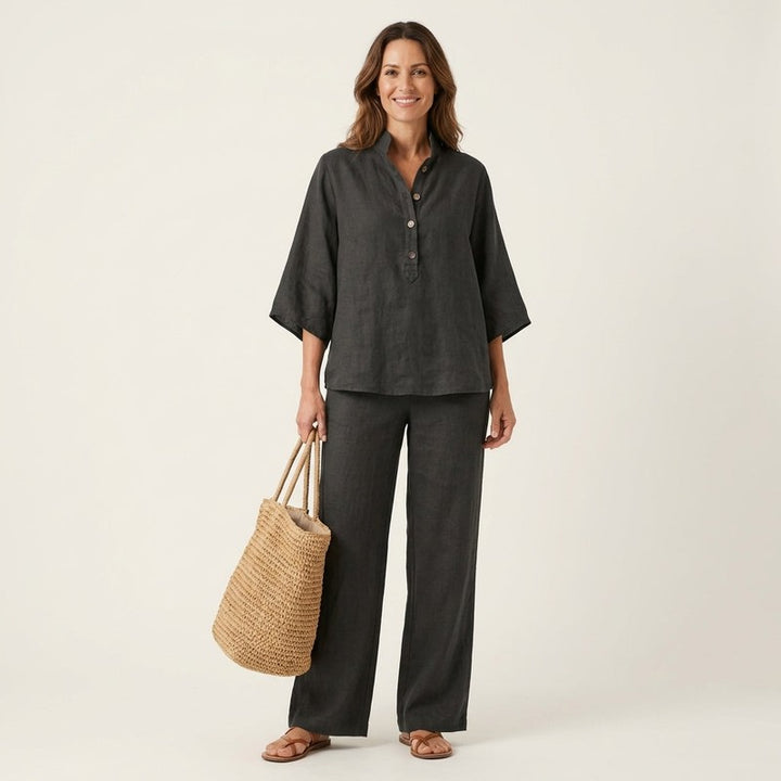 Dame Sæt - Cropped Top og Wide Leg Bukser