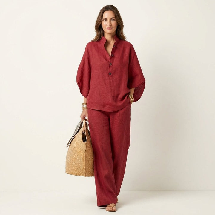 Dame Sæt - Cropped Top og Wide Leg Bukser