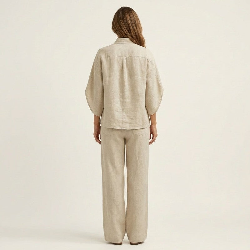 Dame Sæt - Cropped Top og Wide Leg Bukser