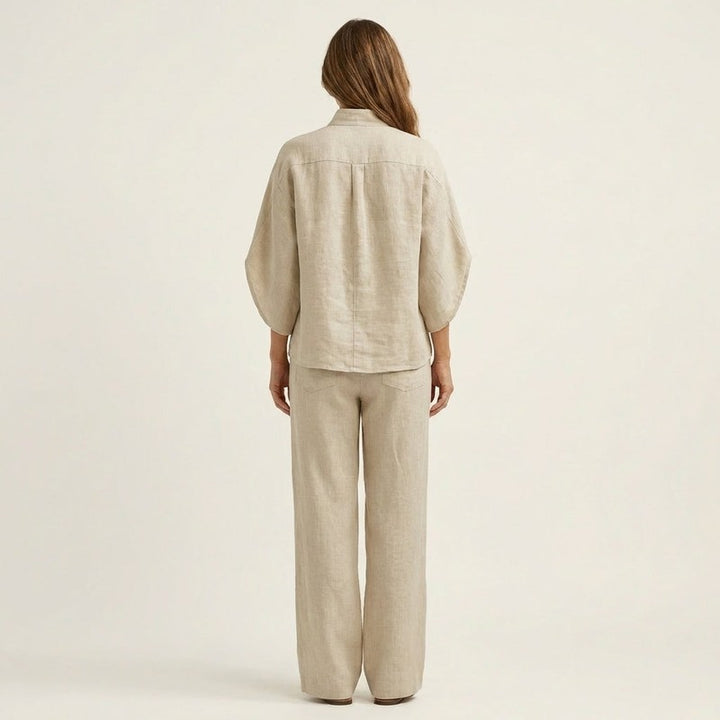Dame Sæt - Cropped Top og Wide Leg Bukser