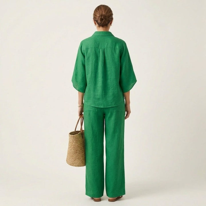 Dame Sæt - Cropped Top og Wide Leg Bukser