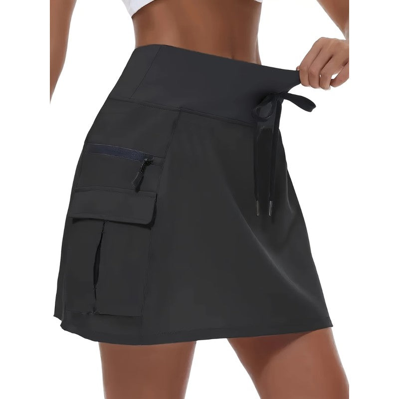 Dame Shorts med Skjulende Skørt - High Waist