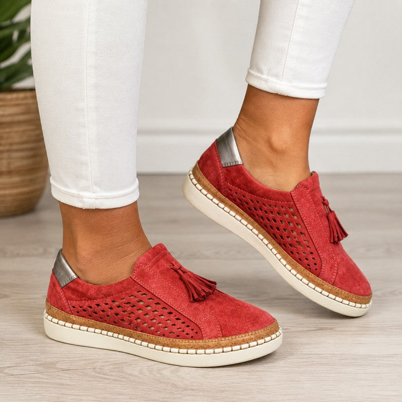 Dame Slip-on Loafers - Perforeret med Kvast