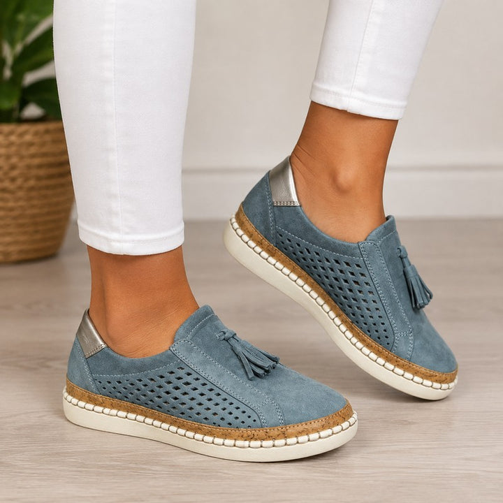 Dame Slip-on Loafers - Perforeret med Kvast