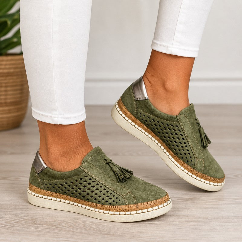 Dame Slip-on Loafers - Perforeret med Kvast