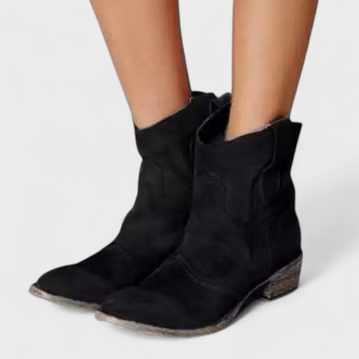 Dame støvler i western-stil - blokhæl
