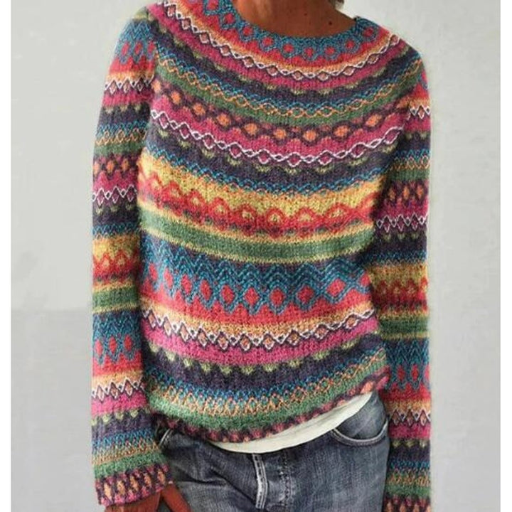 Dame Strikpullover - Ribbestrikkede Manchetter