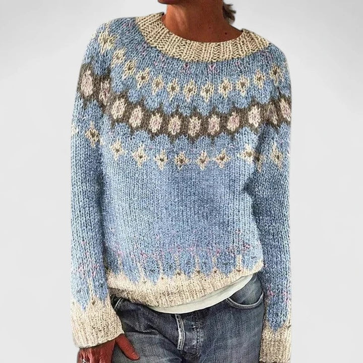 Dame Sweater med Fair Isle-mønster - Afslappet fit