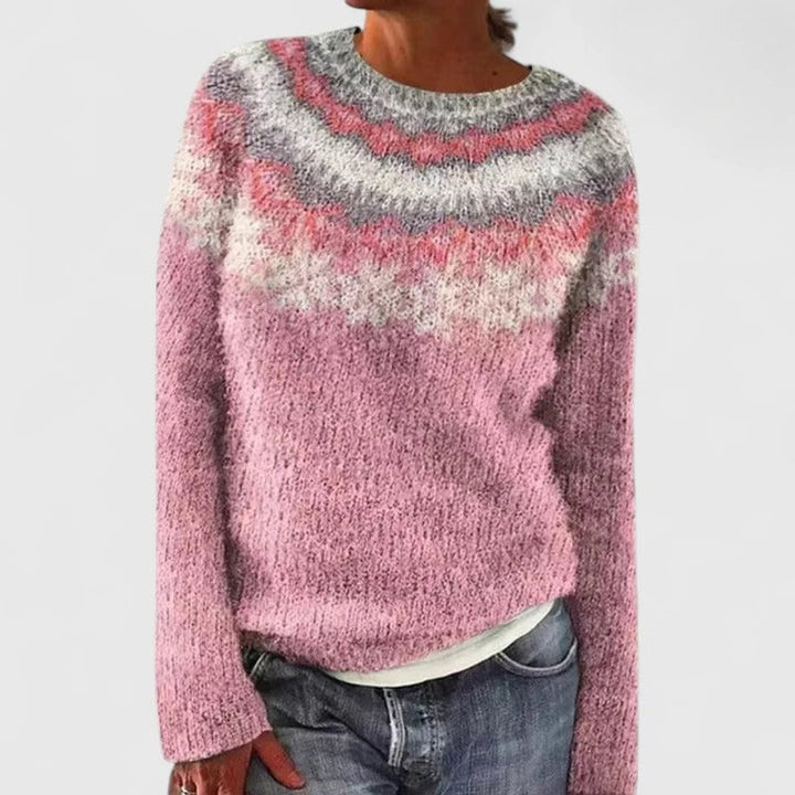 Dame Sweater med Fair Isle-mønster - Afslappet fit